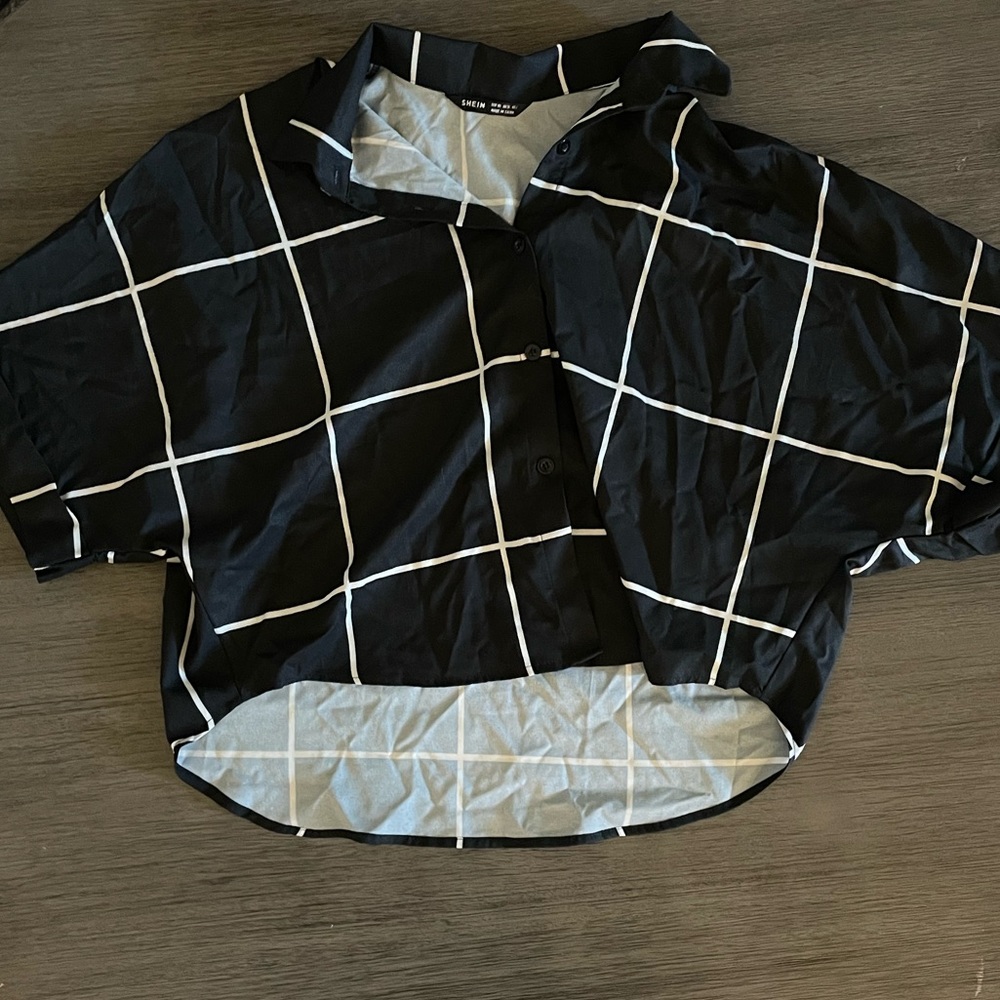 Black and White SHEIN button up